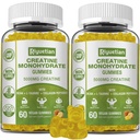 Kreatinmonohydrat Gummies, Kreatin för män och kvinnor, tuggbar kreatin för att förbättra fokus och uthållighet, 5g Kreatin per servering, sockerfri, 120 greve