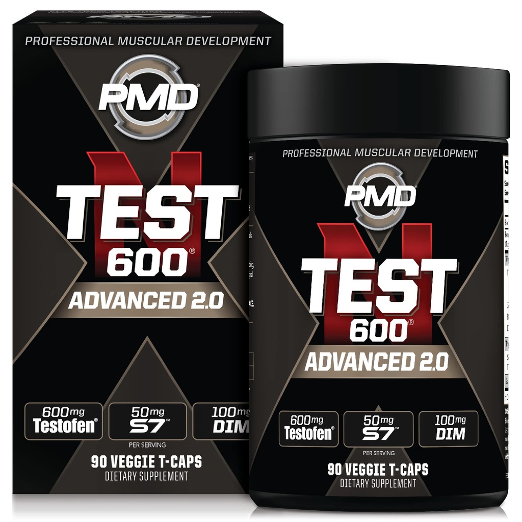 PMD Sports N-Test 600 Advanced Nitric Oxide Booster för Män - med kliniskt Studied Testofen - Lean Muscle och styrka vinster med östrogen Suppression (90 Veggie -Caps)