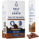 Salt av jorden Premium Zero-Sugar Electrolyte - Tillverkad med rosa Himalayan Salt - Hydration Powder Packets | Premium Ingredienser | Keto & Paleo Friendly | 12 Sticks, Chocolate