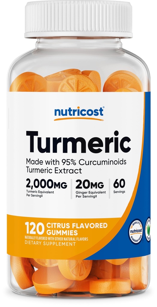 Nutricost Gummies 2 000 mg Tumeric per portion (120 gummies) - 60 portioner