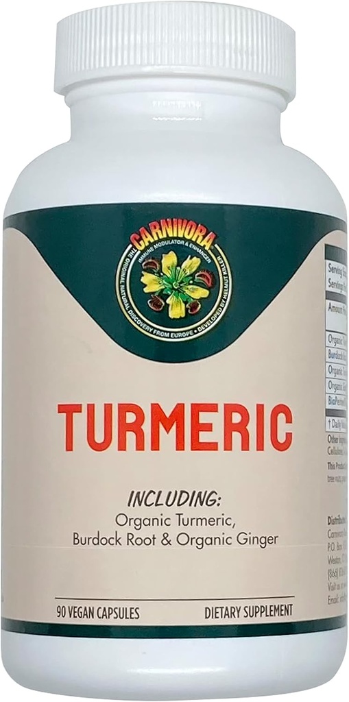 Carnivora Turmeric - Stöd för gemensamma och Digestive Health (90 Vegan kapslar)