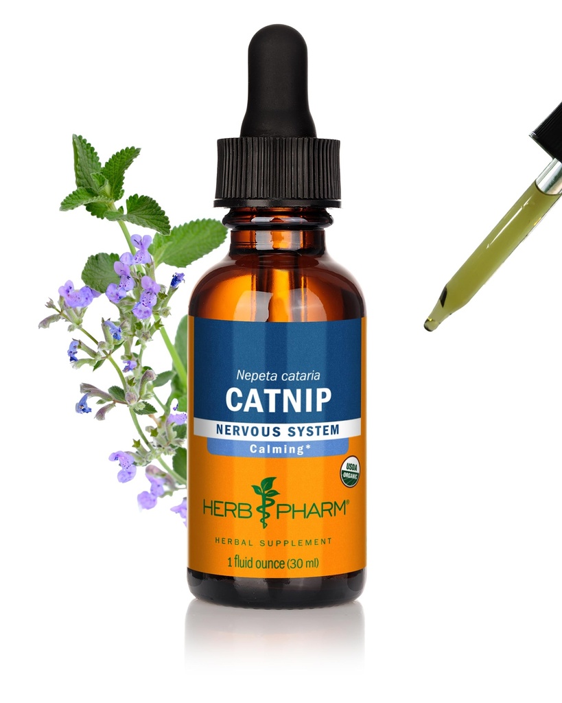 Herb Pharm Certified Organic Catnip Liquid Extract för Calming Nervous System Support, 1 Fl Oz