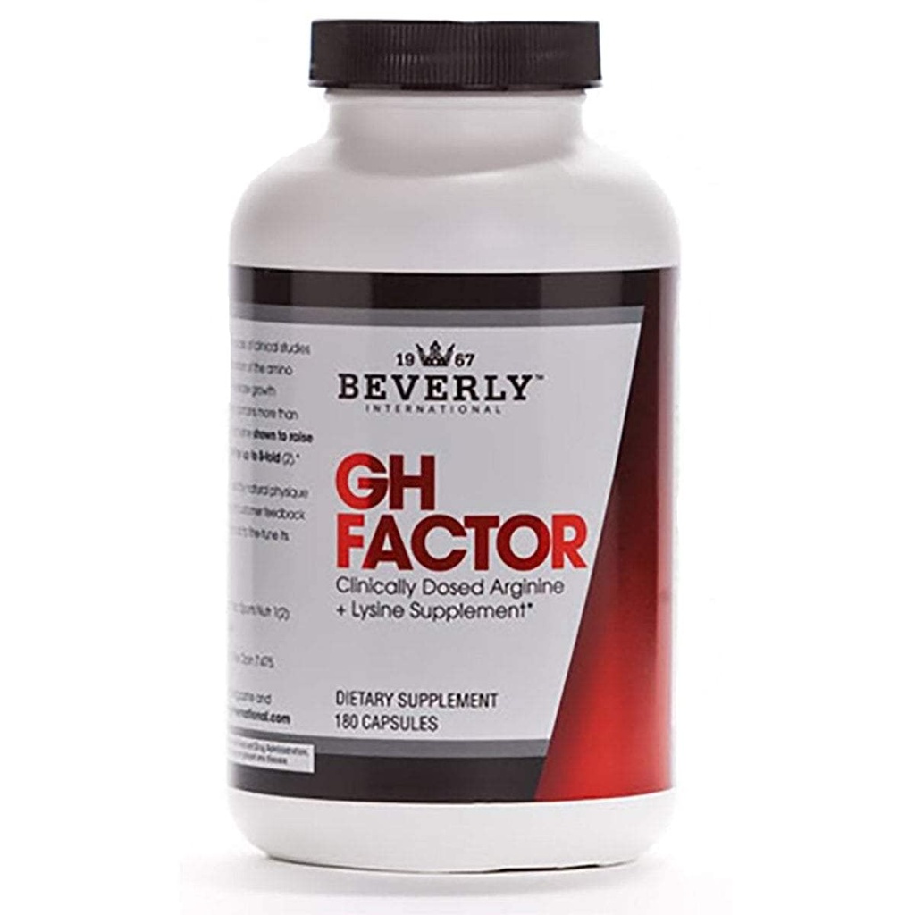 Beverly International GH Factor, 180 kapslar. Höj nivåerna med upp till 8-fald. Clinically Dosed Arginine + Lysine Supplement. P.M. Tillväxtpromoter för män och kvinnor. Revitalisera din kropp.