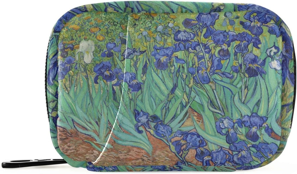 Naanle Irises Van Gogh 7 Day Pill Case Bag Travel Pill Organizer med Zipper Portable Weekly Case Compact Size för vitamin Supplement Holder