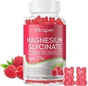 Magnesium Glycinate Gummies Sugar Free, Magnesium Potassium Supplement med vitamin D3,B6 att sova, stress, muskelavlastning,Nerve Health Support för vuxna,180 Raspberry Flavor Gummy