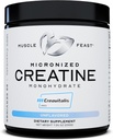 Muskelfesten Creavitalis Micronized Kreatin Monohydratpulver | Premium Pre-Workout eller Post-Workout | Lätt att Mixa, Gluten-Free, Säker och Pure, Kosher Certified (200g | 66 portioner), Unflavored