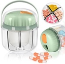 Portable Pill Box, GloDeals Weekly Pill Organizer 7-Day Travel Medicine Organizer NO-BPA Moisture Proof Portable Medicine Container för vitaminer, fiskoljor, kosttillskott (gröna)