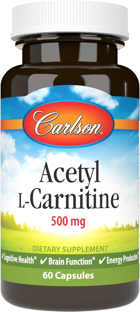 Carlson Labs Acetyl L-Carnitine, 500mg, 60 kapslar