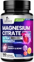 Magnesium Citrate Supplement Pills 1000mg - 3X Strength Magnesium Supplements for Bone, Muscle, Heart, Nature's Sleep Support for Men & Women, Vegan Mag Mineral, Non-GMO, Bottled i USA, 180 Capsules