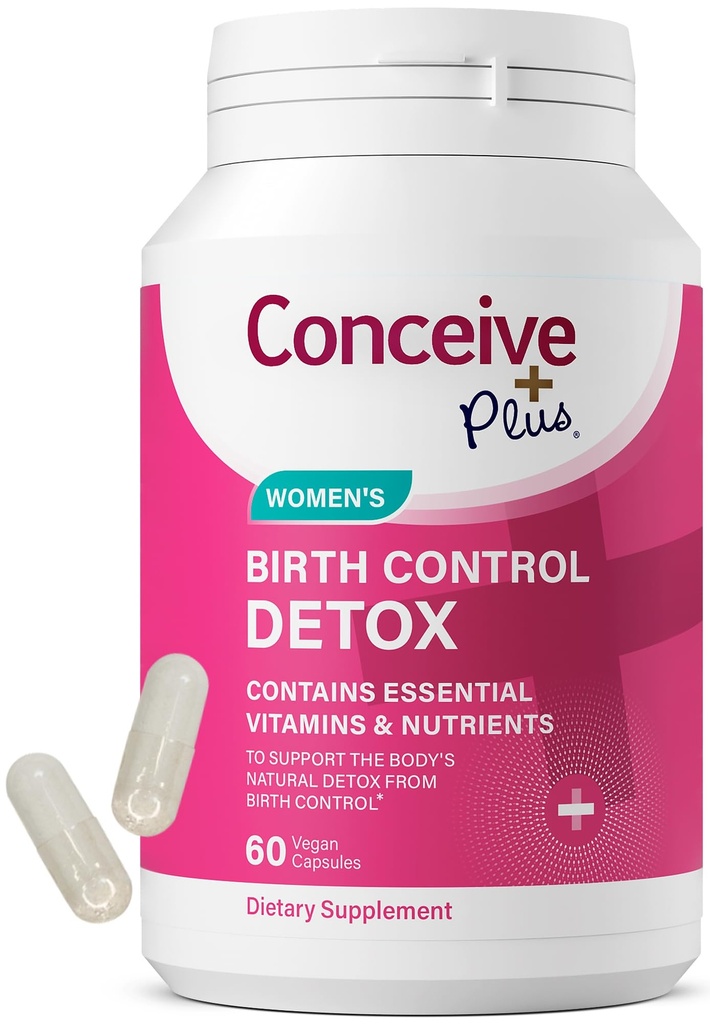 CONCEIVE PLUS Birth Control Detox Supplement - Prenatal Vitamins Bäst för kvinnor - Stöd Hormon Balance & Ovarian Health - Viktigt för kvinnor som försöker bli gravid - Kosttillskott - 60 kapslar