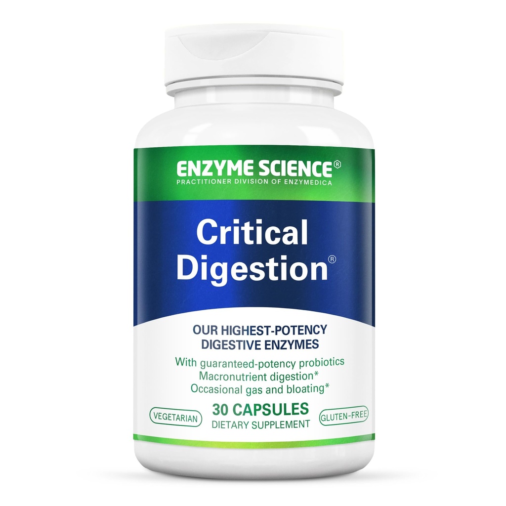 Enzym Science Critical Digestion - Digestive enzymer för kvinnor och för män med probiotika - Hög styrka stöd för matsmältning - Digestive Health - Enzimas digestivas y probioticos - 30 kapslar