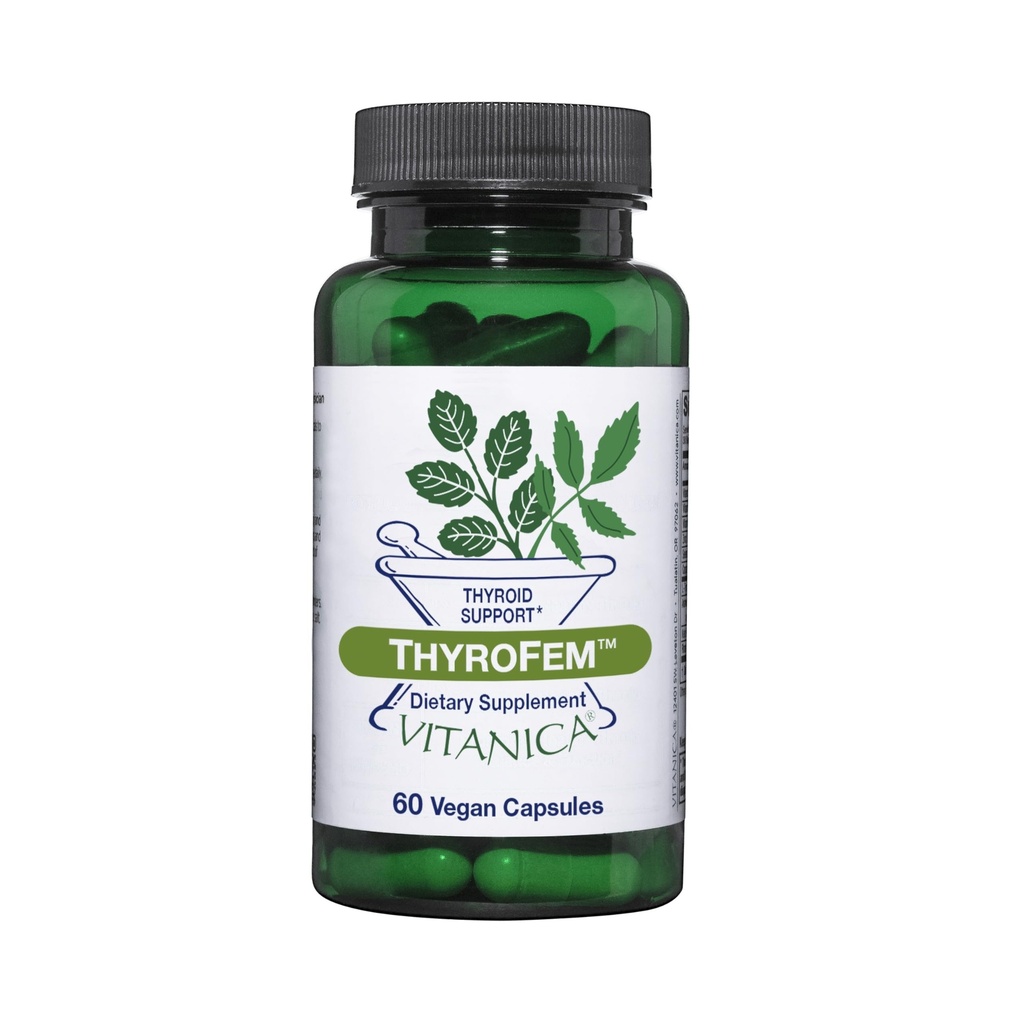 Vitanica ThyroFem, Thyroid Gland Support, Vegan, 60 kapslar
