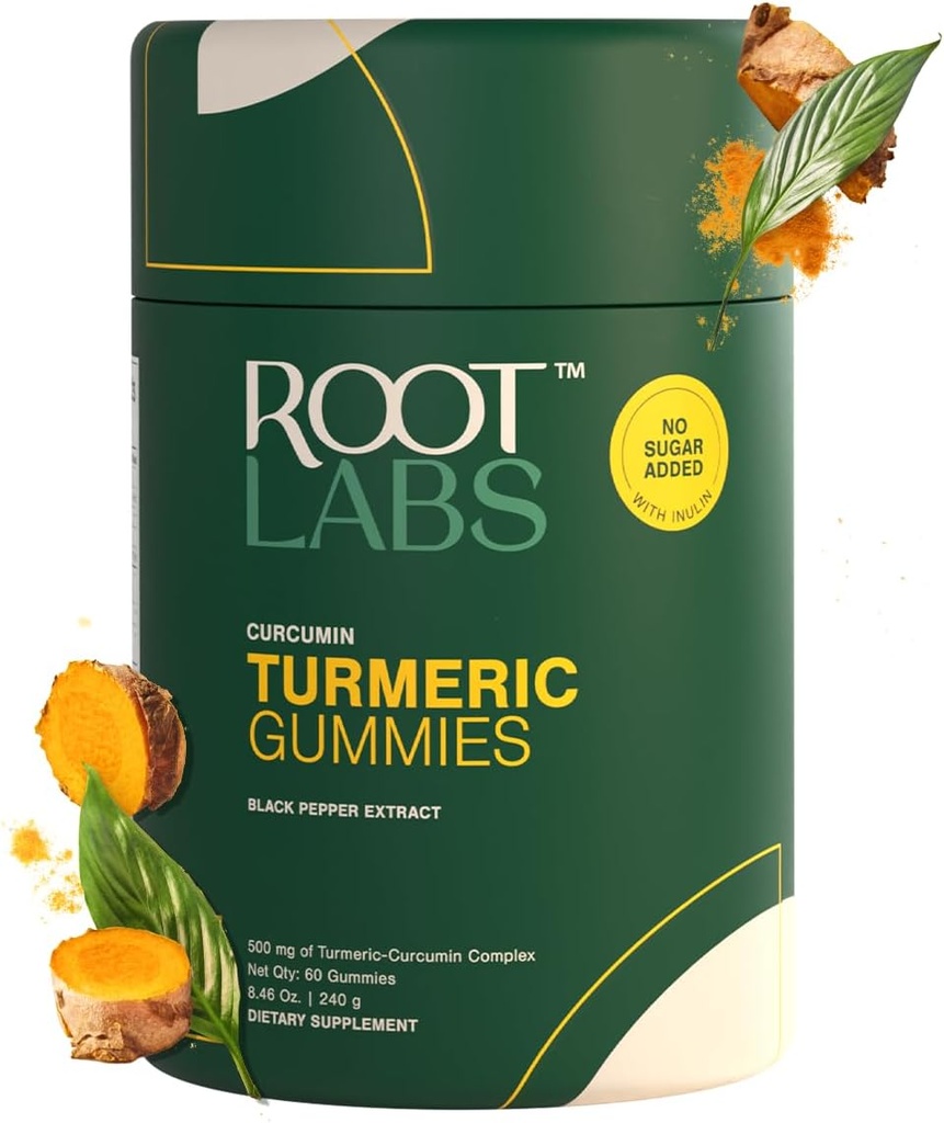 Gummies I No Added Sugar I 95% Curcumin & Black Pepper Extract I för vuxna och barn I icke-GMO I 100% naturligt och organiskt I Tredje part testade I 500 mg I 60 Gummy