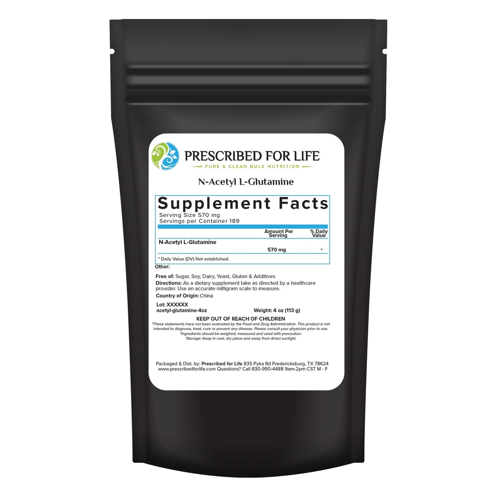 Förskrivet för Liv N Acetyl L Glutaminpulver, Ren L Glutamin Amino Supplement (4oz / 113g)