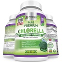FRESH HEALTHCARE Premium Chlorella Supplement, 1200mg Pure Vegan Powder Capsules, 180 Chlorophyll och CFG Pills, Natural Detox Superfood, innehåller naturligtvis B-vitaminer och mineraler