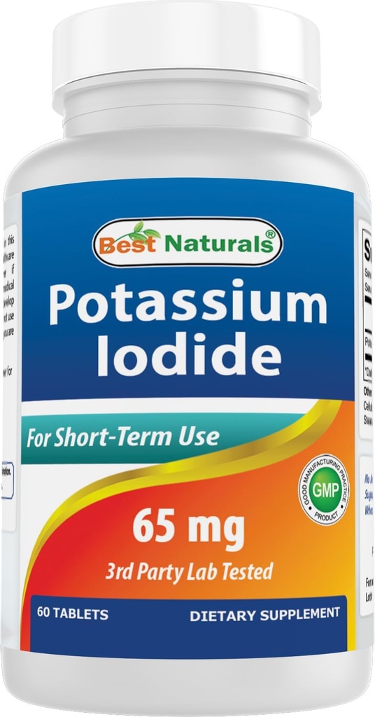 Bästa naturliga kaliumjodid 65 mg - Kosttillskott, 60 tabletter (60 greve av 1) (12)