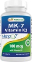 Bästa Naturals Vitamin K2 (MK7) med D3 Supplement Bone and Heart Health (5000 IE Vitamin D3 & 100 mcg Vitamin K2 MK7), 180 tabletter
