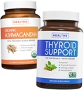 Bundle of Thyroid Support & Ashwagandha - Revive & Thrive Pack - Thyroid Support med jod (Non-GMO) Förbättra energi och organisk Ashwagandha med 1350mg Ashwaganda Root Powder Per Servering