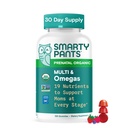 SmartyPants Organic Prenatal Vitamins för kvinnor, Multivitamin Gummies: Biotin, Methylfolate, Omega 3 (ALA), Vitamin D3, C, Vitamin B12, B6, A, K2 & Zink, Choline, Vegetarian, 120 Count (30 Day Supply)
