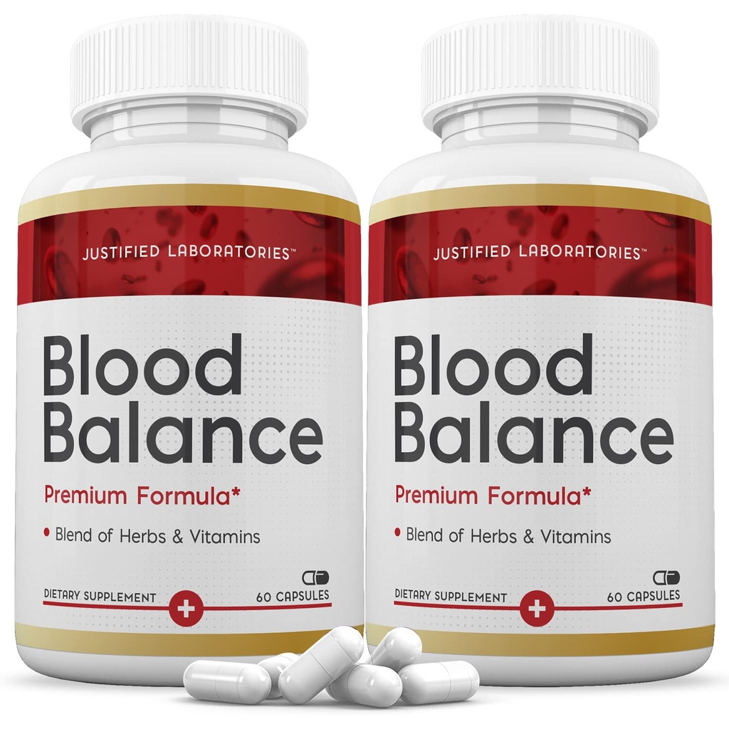 Justified Laboratories Blood Balance - 60 Capsules, Pack of 2 - Advanced Circulatory Support Formula with a Blend of Herbs & Vitamins - 60 Servings