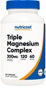 Nutricost Triple Magnesium Complex (300mg, 120 kapslar) - från Di-Magnesium Malate, Bisglycinate och Citrate, 60 portioner
