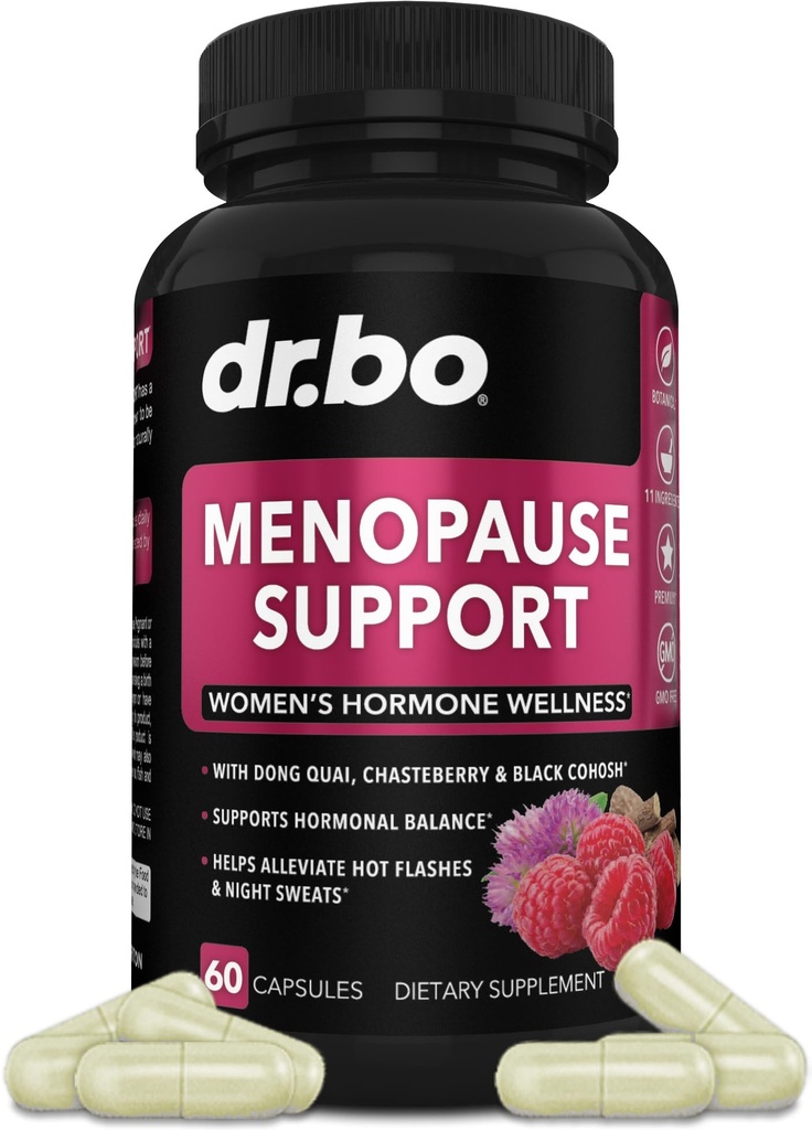 Klimakteriet kosttillskott för kvinnor stöd piller - naturlig klimakteriet lättnad för heta blinkar, nattsvett och humörsvängningar med Dong Quai, Chasteberry & Black Cohosh - Hormone Balance för kvinnor tillägg