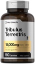 Horbäach Tribulus Terrestris för Män 15000mg | 180 kapslar | Maximal styrka | Non-GMO, Gluten Free Extract Supplement