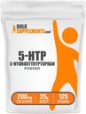 BulkSupplements.com 5-HTP Powder - 5-Hydroxytryptophan, 5 HTP Supplement - 5-HTP 200mg, Mood Support Supplement - Gluten Free, 200mg per Servering, 25g (0,88 oz) (Pack av 1)