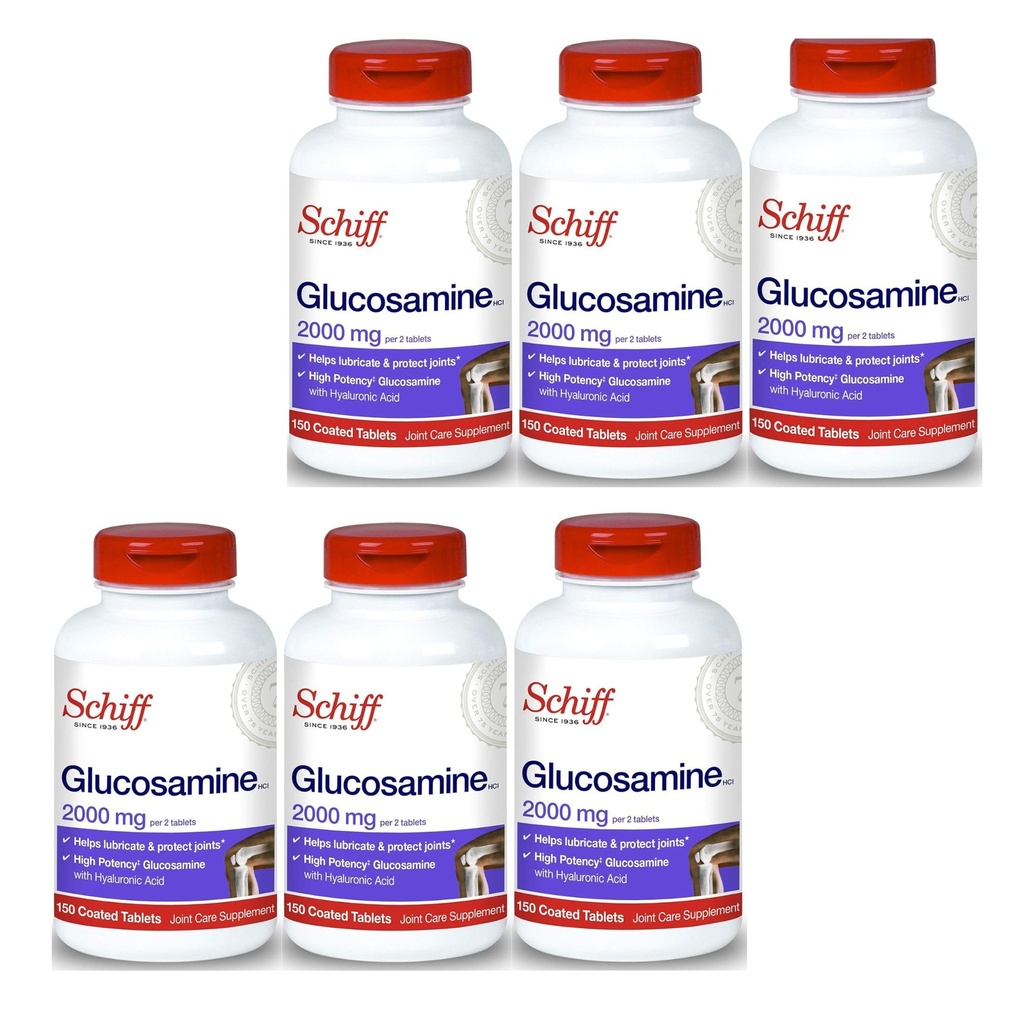 Schiff Glukosamin 2000mg med Hyaluronsyra (Pack of 4)