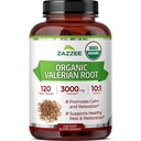 Zazzee USDA Organic Valerian Root 10:1 Extract, 3000 mg Styrka, 120 Vegan Capsules, 4 Month Supply, Valeriana officinalis, 10X Potens, 100% Vegetarian, All-Natural, Non-GMO, Made in the USA