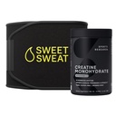 Sports Research Creatine Monohydrate och Sweet Sweat Waist Trimmer - Svart och Gul (Medium)