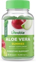 Livlig Aloe Vera Supplement Gummies för vuxna - 10 000 mg - Great Tasting Natural Flavored Gummy - Gluten Free, Vegan, Non-GMO Chewable - för vuxna, män, kvinnor - 60 Gummies - 30 Doser