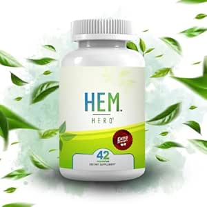 Hem Hjälte Extra Strength Hemorrhoid Behandling - Minska Svullnad, Soothe Itching & Irritation - 100% naturlig - 42 Vegetariska kapslar