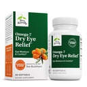 Terry Naturally Omega-7 Dry Eye Relief - Eye Health Supplement med Sea Buckthorn Oil - Dietary Supplement till Aid Dry Eye Relief - 60 Softgels