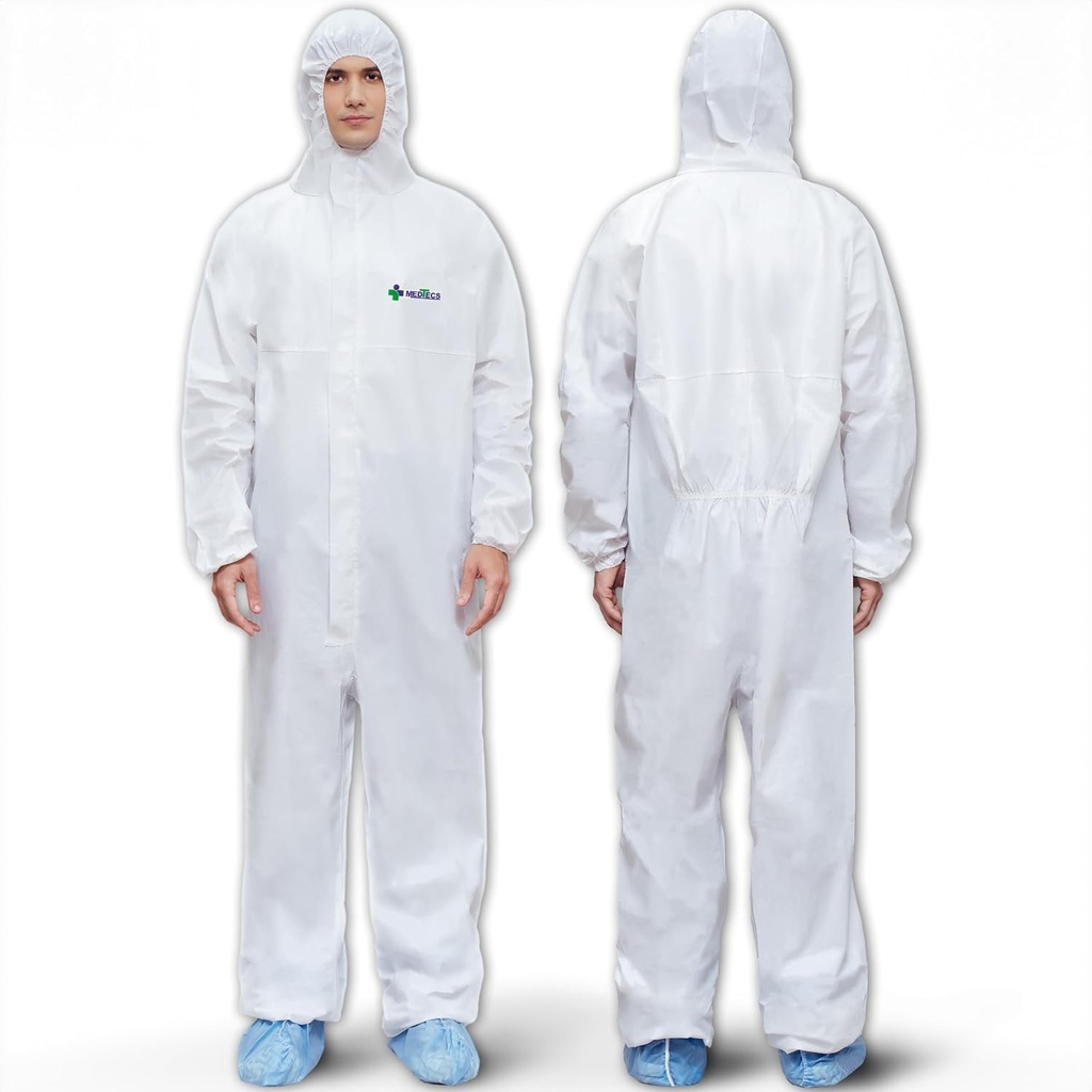 Medtecs Hazmat Suits - 6 Storlekar Alternativ - Disponibel Coveralls Suit, Medical Protective Coverall PPE Hazmat Suits