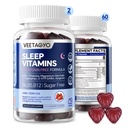 Melatonin Free 5-HTP GABA Supplement Gummies for Adults & Kids 12+ med L-Theanine, Magnesium Glycinate, L-Tryptophan, Apigenin - Sugar Free, Strawberry Flavor, Vegan, 120 Count