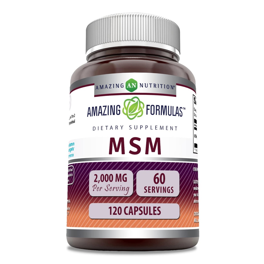 Fantastiska formler MSM (Methylsulfonylmetan) Supplement | 2000 Mg per portion | 120 kapslar | Non-GMO | Gluten-Free | Made in USA