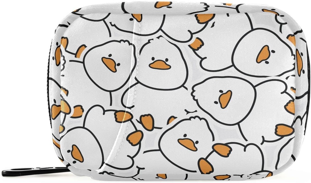 Pill Box Cute Duck 7 Day Pill Case Travel Pill Organizer Bag med Zipper Portable Weekly Vitamin Medicine Supplement Holder Pouch Bag