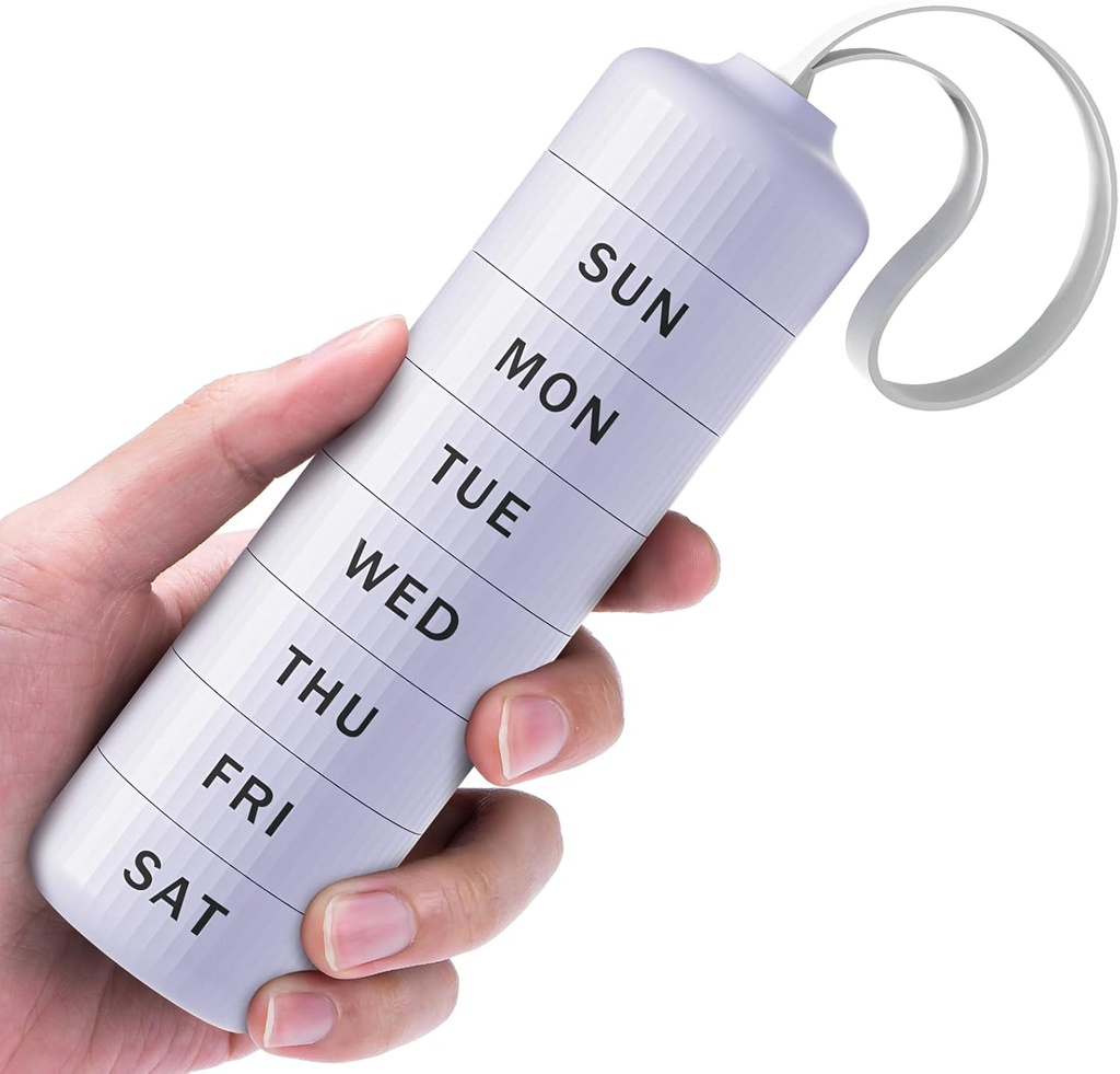 7 Day Pill Organizer, Travel Pill Box med Effortless Opening Design, Zoksi Weekly BPA Free Medicine Organizer med Large Container, Portable Waterproof Case för Vitamin, Fish Oil, Supplement