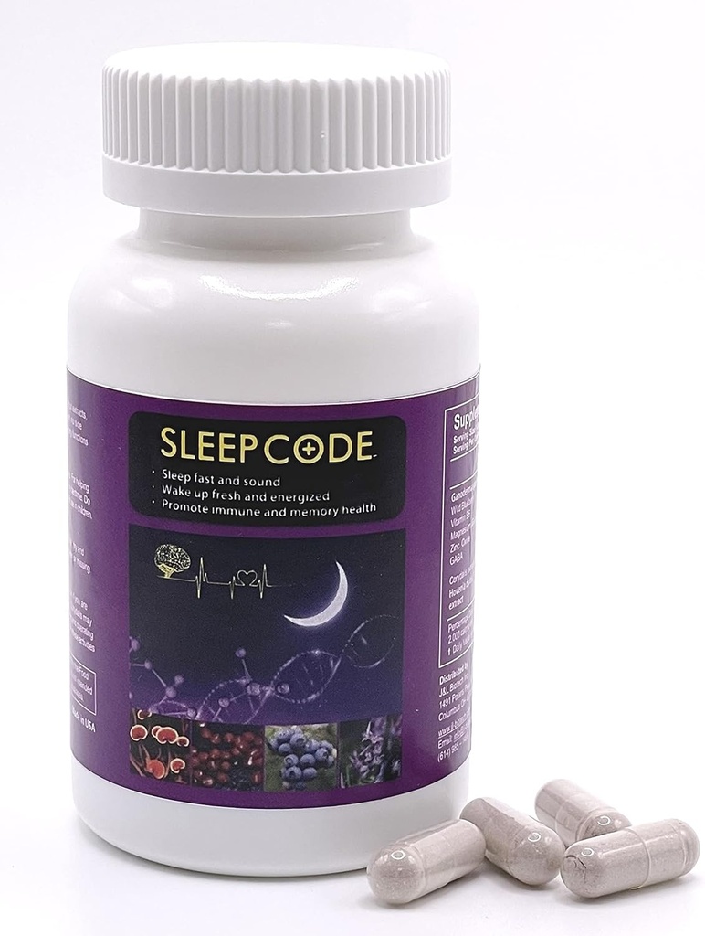 SLEEPCODE J&L Naturtillskott för snabb och slapp sömn (60 kapslar)-L8