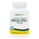 NaturesPlus Mega Zink 100 mg Hållbar frisättning - 90 tabletter - Vegetarisk, glutenfri - 90 portioner