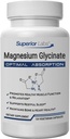 Superior Labs Magnesium Glycinate 1250 mg, High-Absorption, Pure Non-GMO, stöder kvalitetssömn, lättar muskelkramper, ben och hjärthälsa,120 Veg Caps