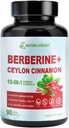 Berberine Supplement med Ceylon Cinnamon & Chromium Picolinate, 10-i-1 Berberine 1000mg Per Servering, Berberine 5X för Metabolism, Hjärta och immunstöd (90 kapslar)