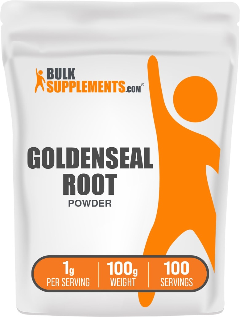 BulkSupplements.com Goldenseal Powder - Herbal Supplement, Källa från Goldenseal Root - Vegan & Gluten Free, 1g per Servering, 100g (3,5 oz) (Pack of 1)