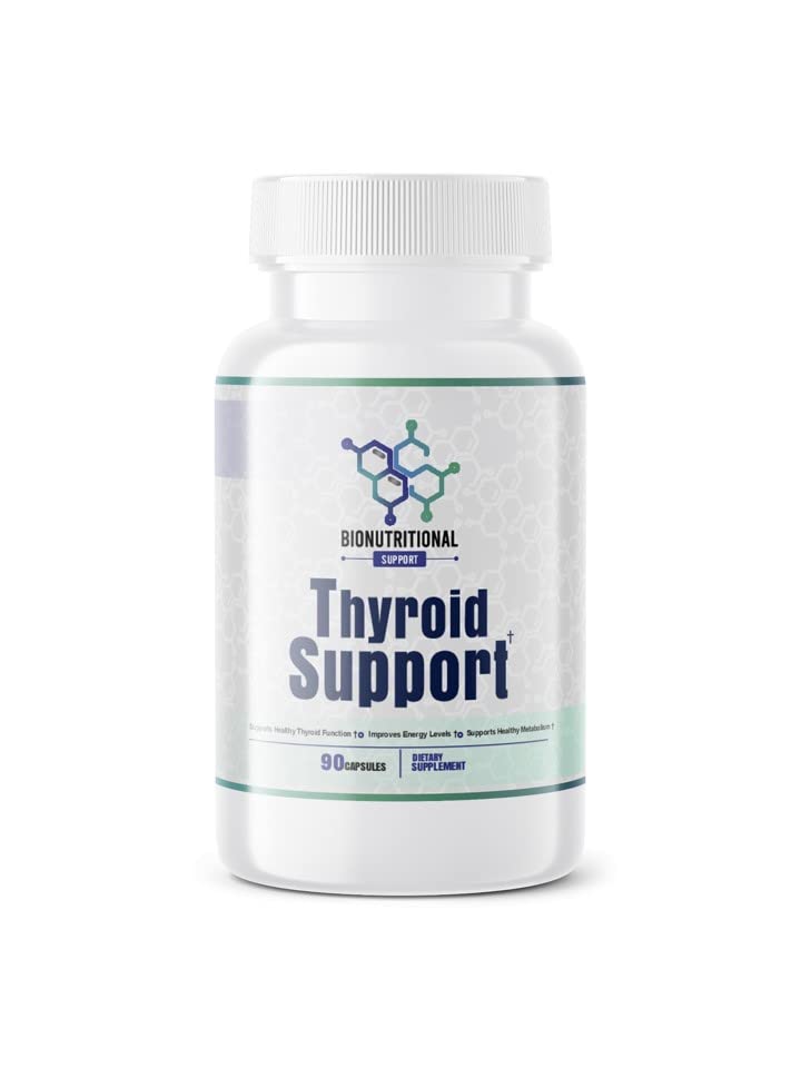 Thyroid Support - Ltyrosin, jod, vitamin B12 Complex, Zink, Selenium, Ashwagandha, koppar och mer 30 dagars leverans