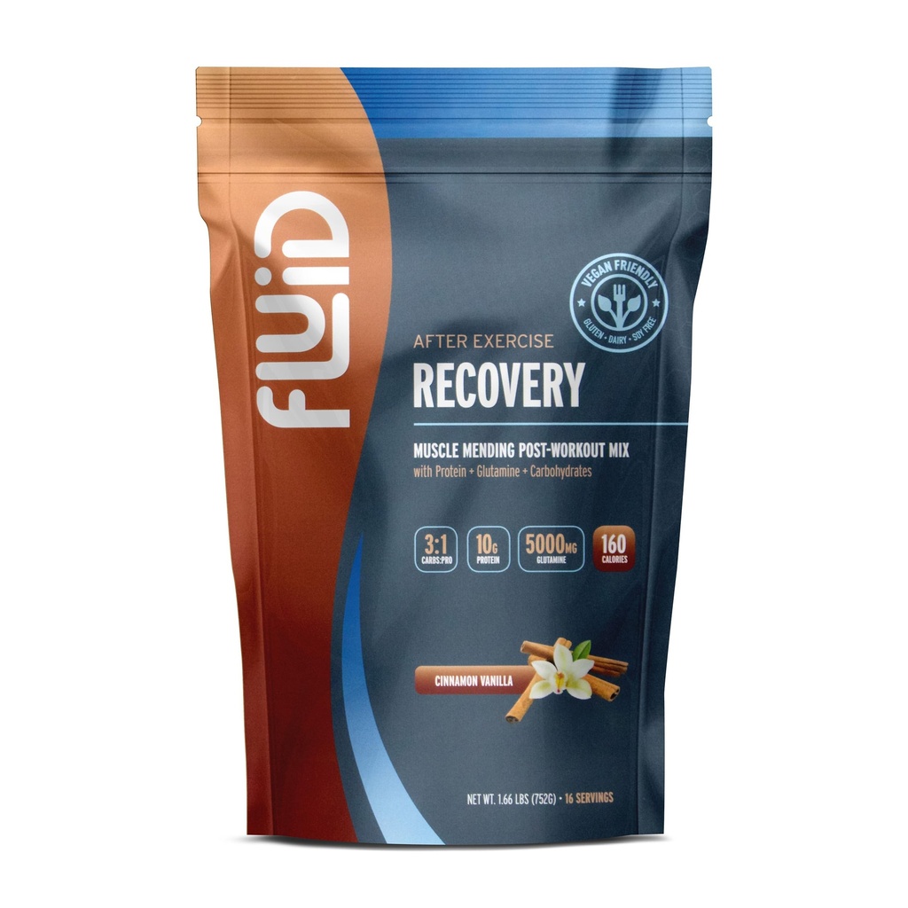 Fluid Recovery, Post-Workout Drink Mix, Pea Protein, L-Glutamine, kolhydrater, alla naturliga ingredienser, glutenfri, laktosfri (Cinnamon Vanilla (Vegan))