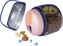 MURRI & MURRDI Pill Organizer med 4 Compartments, Travel Pill Box, Portable Case med Anti-Mixing & Wide Openings Design, Pill Container Holder för vitaminer Fish Oils Medications, Pink