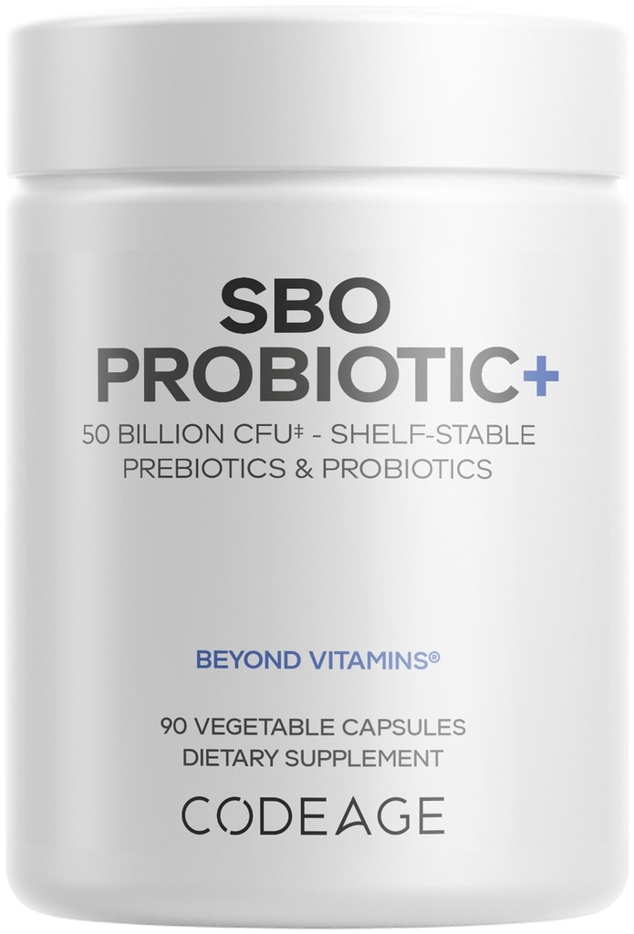Codeage SBO Probiotics, 50 miljarder CFUs Per Serving, Multi Strain Soil Based Organisms Blend och Organic Fermented Botanical Blend, Shelf-Stable, 90 Capsules