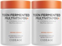 Codeage Teen Multivitamin Supplement - Dagliga Vitaminer och Mineraler för Teen Boys and Girls - Organic Whole Food Formel med Omega-3 och Vitaminer A till K - 2 Pack