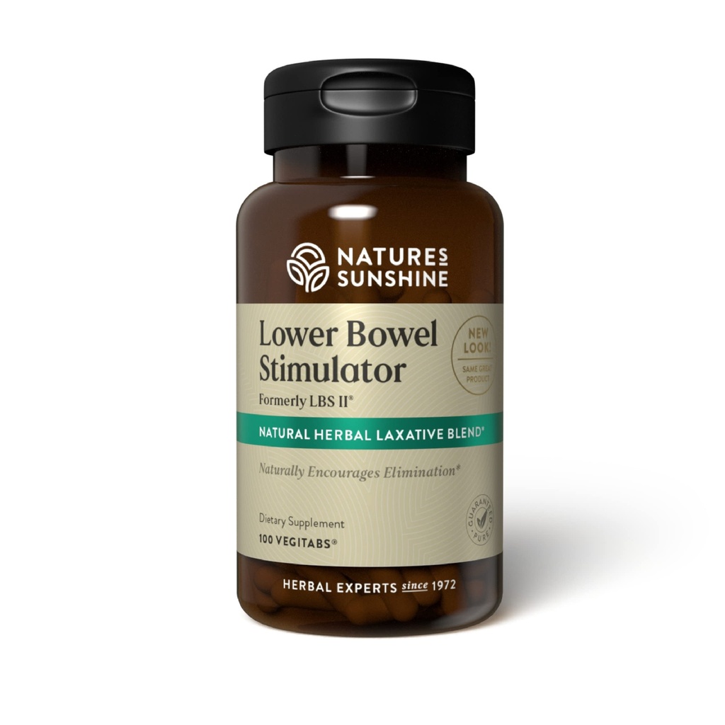 Naturens Sunshine Lower Bowel Stimulator - Hjälper till att lindra förstoppning - Rengöra och avgifta din kolon med naturliga växtbaserade ingredienser - 25 portioner - 100 Vegitabs